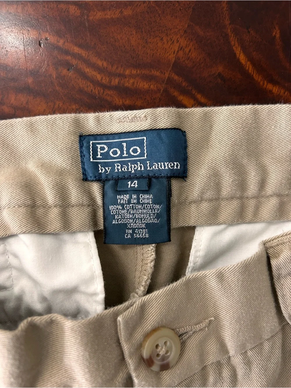Polo Ralph Lauren Khaki Chino Shorts Classic Polo Youth Size 14 10” Inseam